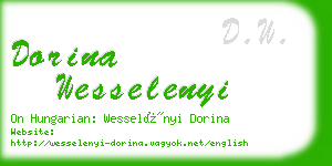 dorina wesselenyi business card